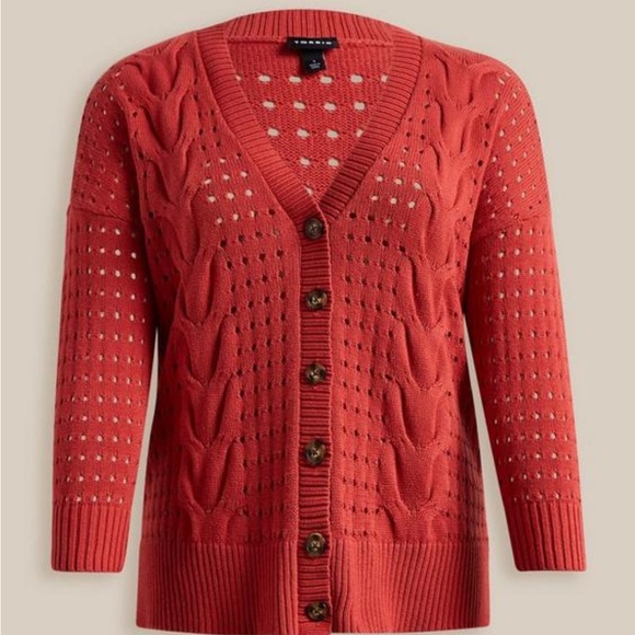 NWT Torrid Cable Boyfriend Cardigan Sweater - Picture 2 of 8